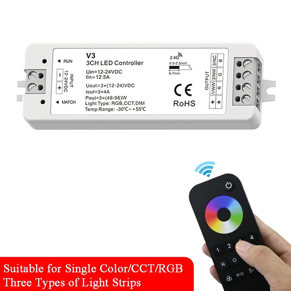 V3 LED RF Ʈѷ, 3CH  ŰƮ, 4  ġ  RF , ܻ CCT RGB LED  Ʈ 